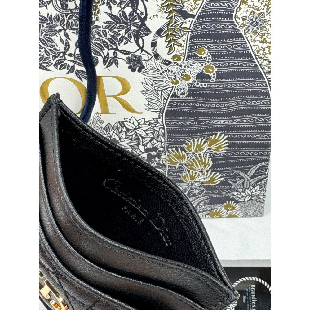 Dior caro card holder 10.5x7.5cm cannage calfskin Accesories