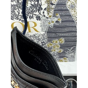 Dior caro card holder 10.5x7.5cm cannage calfskin Accesories