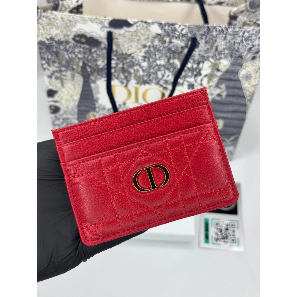 Dior caro card holder 10.5x7.5cm cannage calfskin Accesories