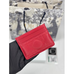 Dior caro card holder 10.5x7.5cm cannage calfskin Accesories
