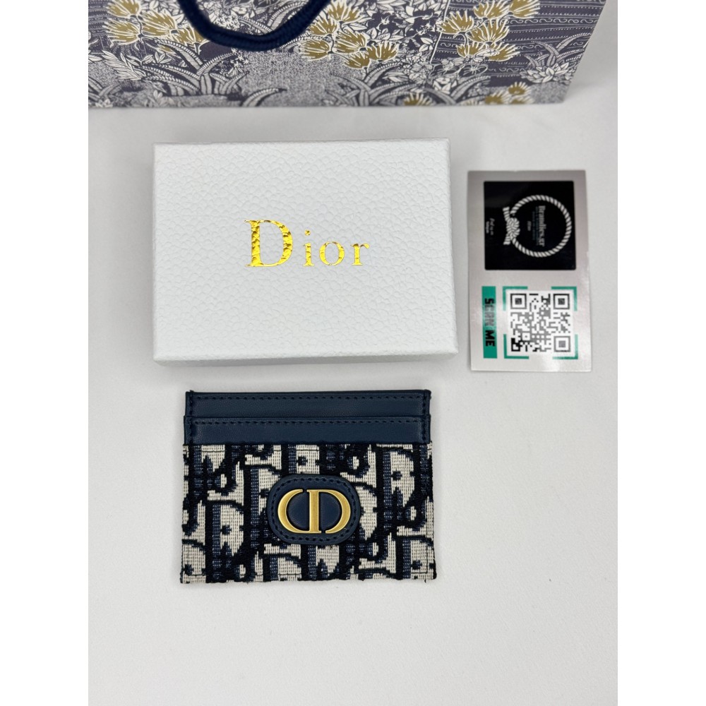 Dior card holder 10.5x7.5cm oblique blue Accesories
