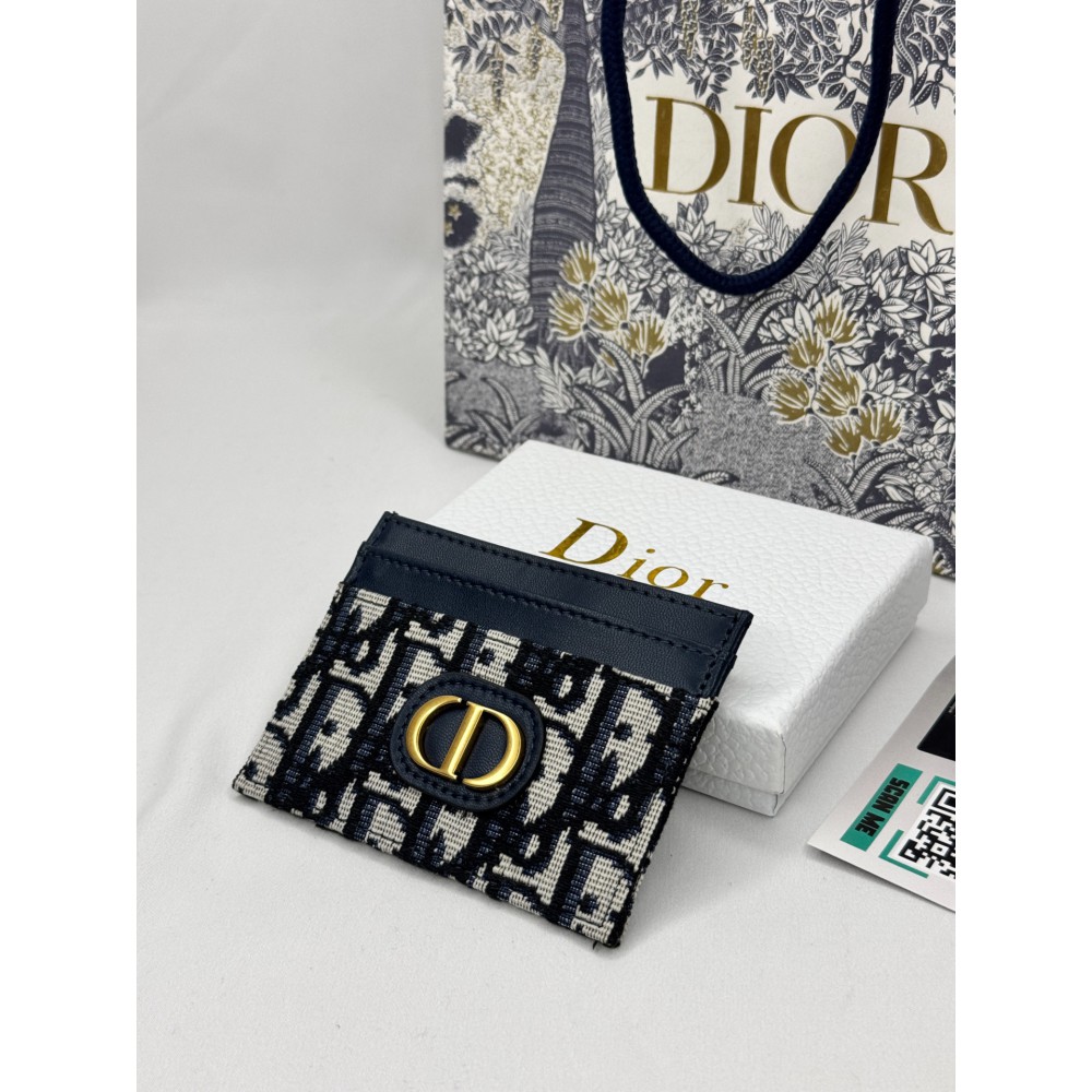 Dior card holder 10.5x7.5cm oblique blue Accesories