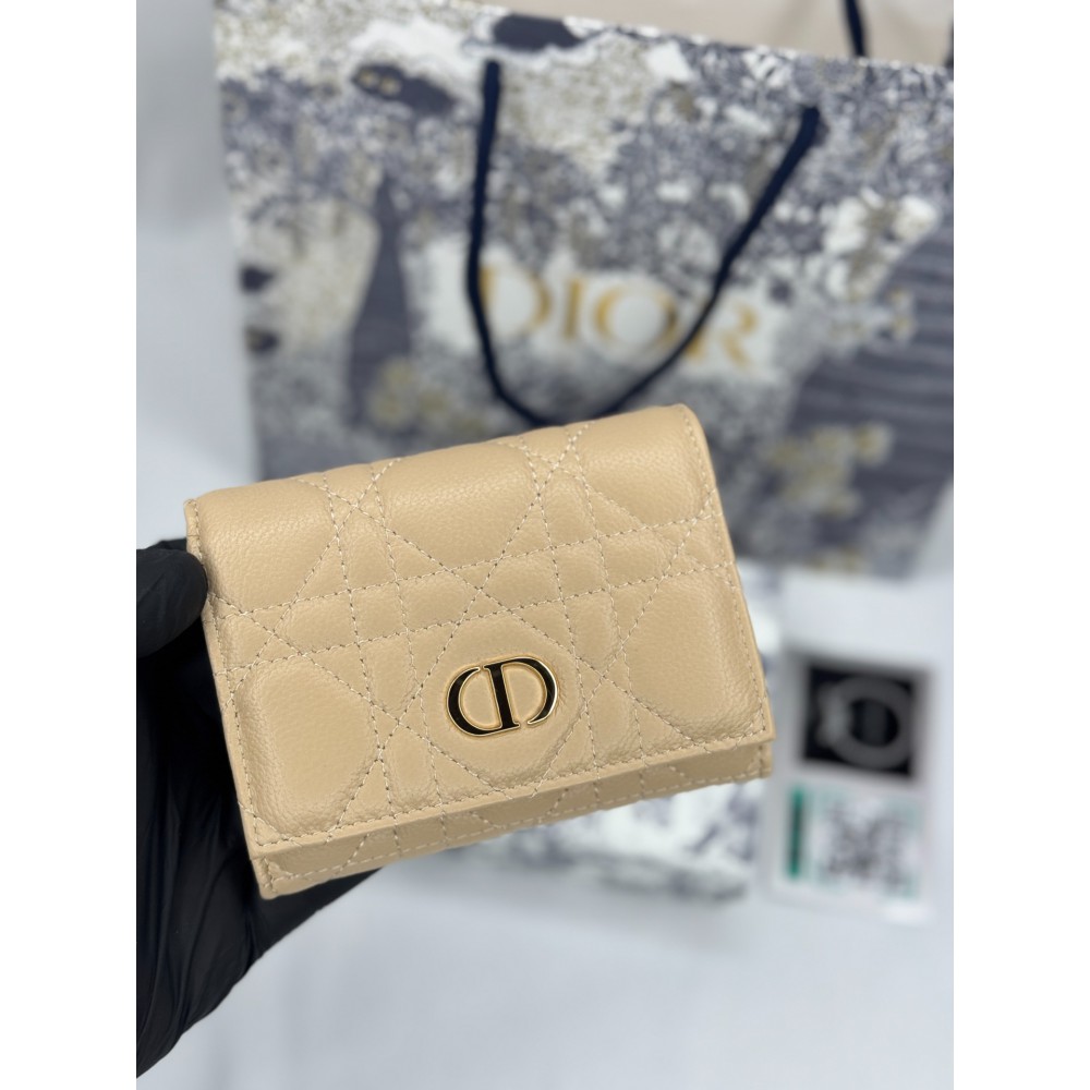 Dior Caro Glycine Wallet 11 x 7.5 x 2.5 cm beige sand Accesories
