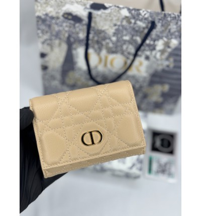 Dior Caro Glycine Wallet 11 x 7.5 x 2.5 cm beige sand