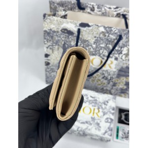 Dior Caro Glycine Wallet 11 x 7.5 x 2.5 cm beige sand Accesories