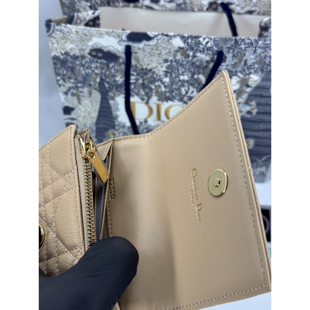 Dior Caro Glycine Wallet 11 x 7.5 x 2.5 cm beige sand Accesories
