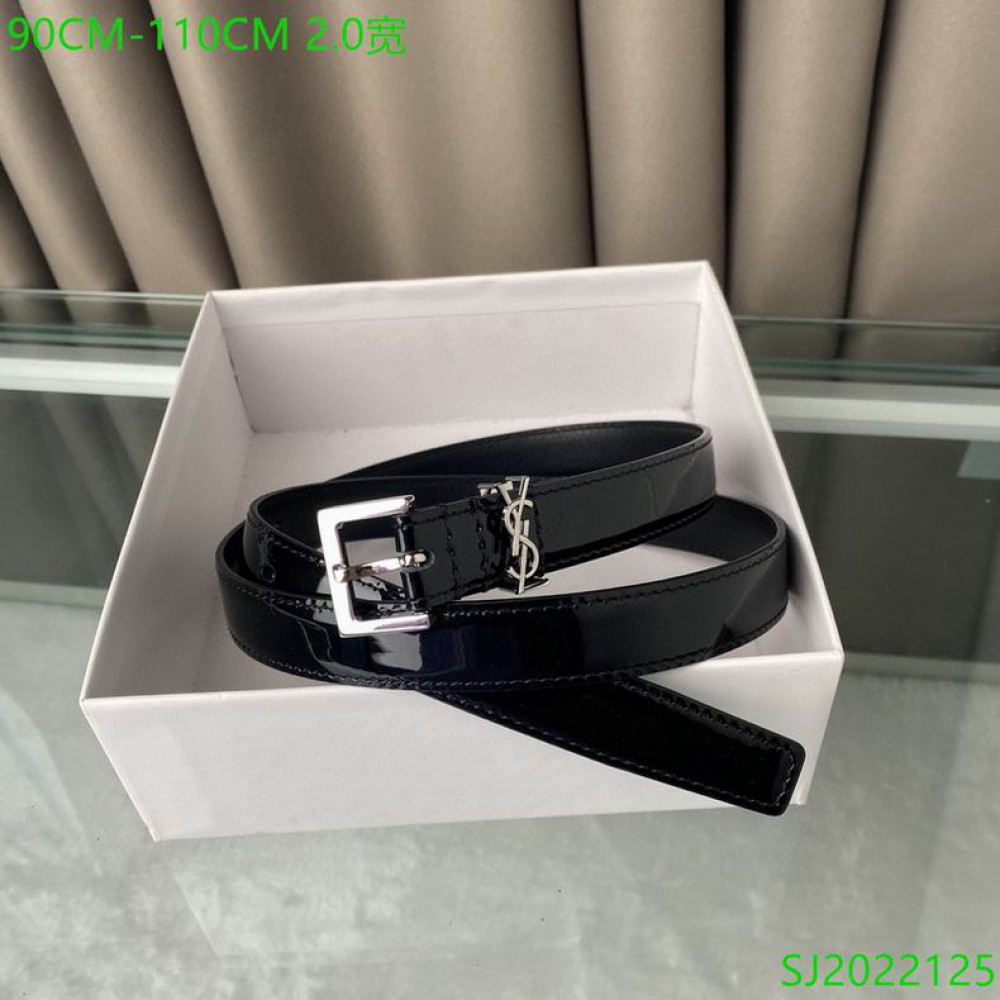 Ysl belt 2cm patent leather silver accessory Accesories