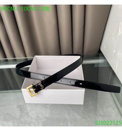 Ysl belt 2cm patent leather gold accessory