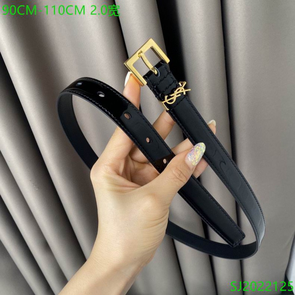 Ysl belt 2cm patent leather gold accessory Accesories