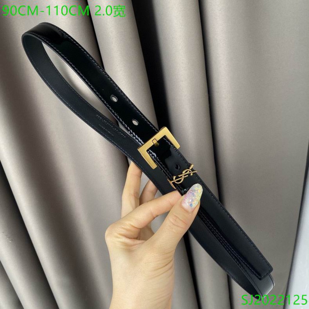 Ysl belt 2cm patent leather gold accessory Accesories