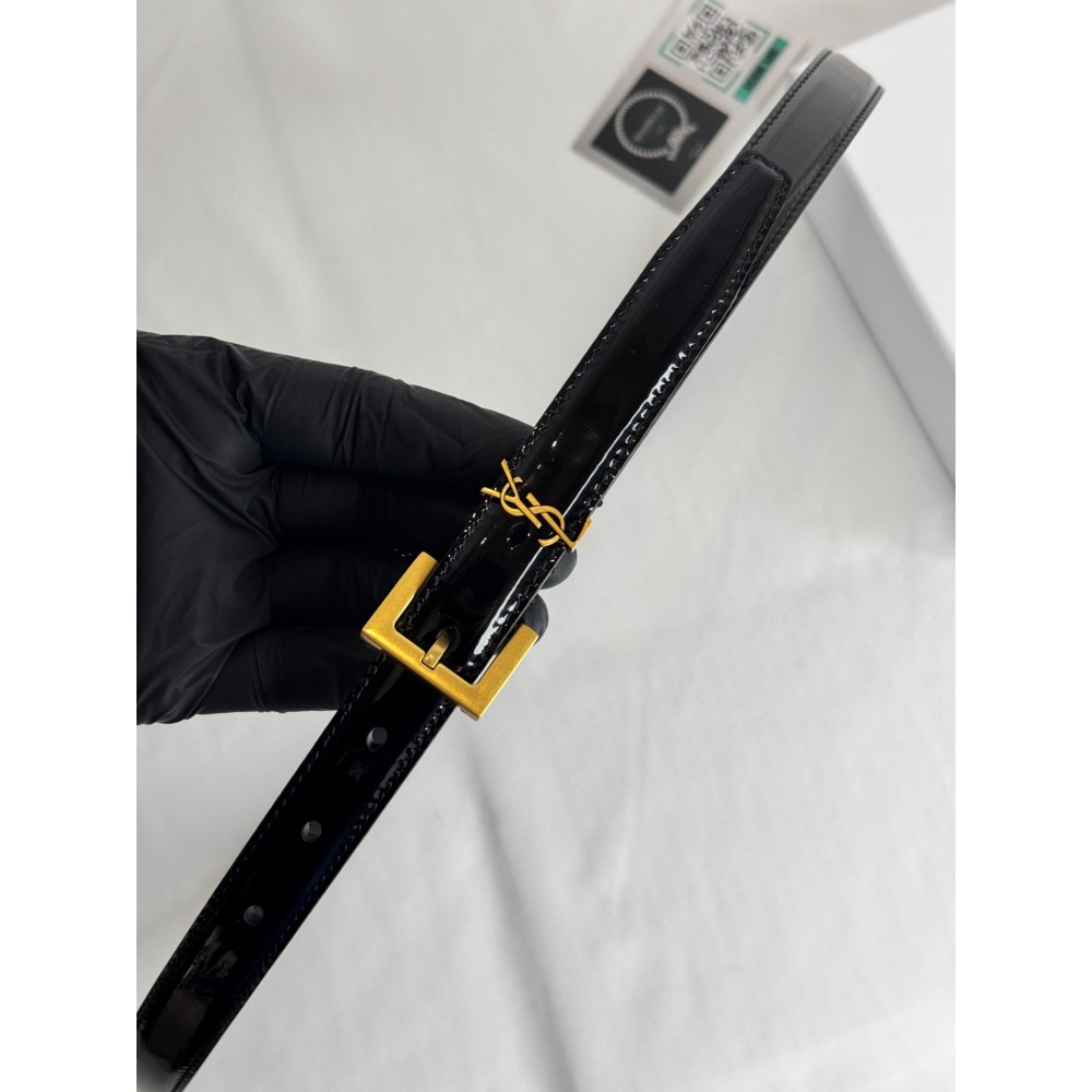 Ysl belt 2cm patent leather gold accessory Accesories