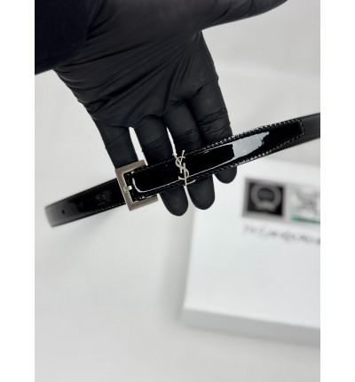 Ysl belt 2cm patent leather silver accessory