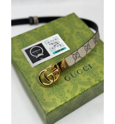 Gucci belt 2cm reversible 90-120cm shiny black