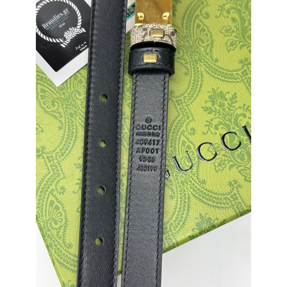 Gucci belt 2cm reversible 90-120cm shiny black Accesories