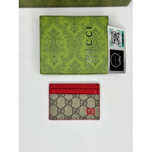 Gucci cardholder 10x7cm canvas red leather 