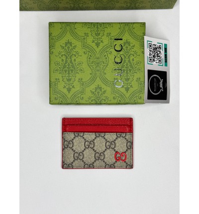 Gucci cardholder 10x7cm canvas red leather