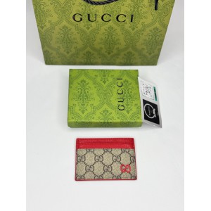 Gucci cardholder 10x7cm canvas red leather 
