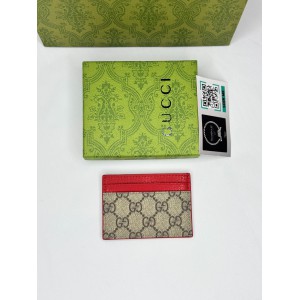Gucci cardholder 10x7cm canvas red leather 