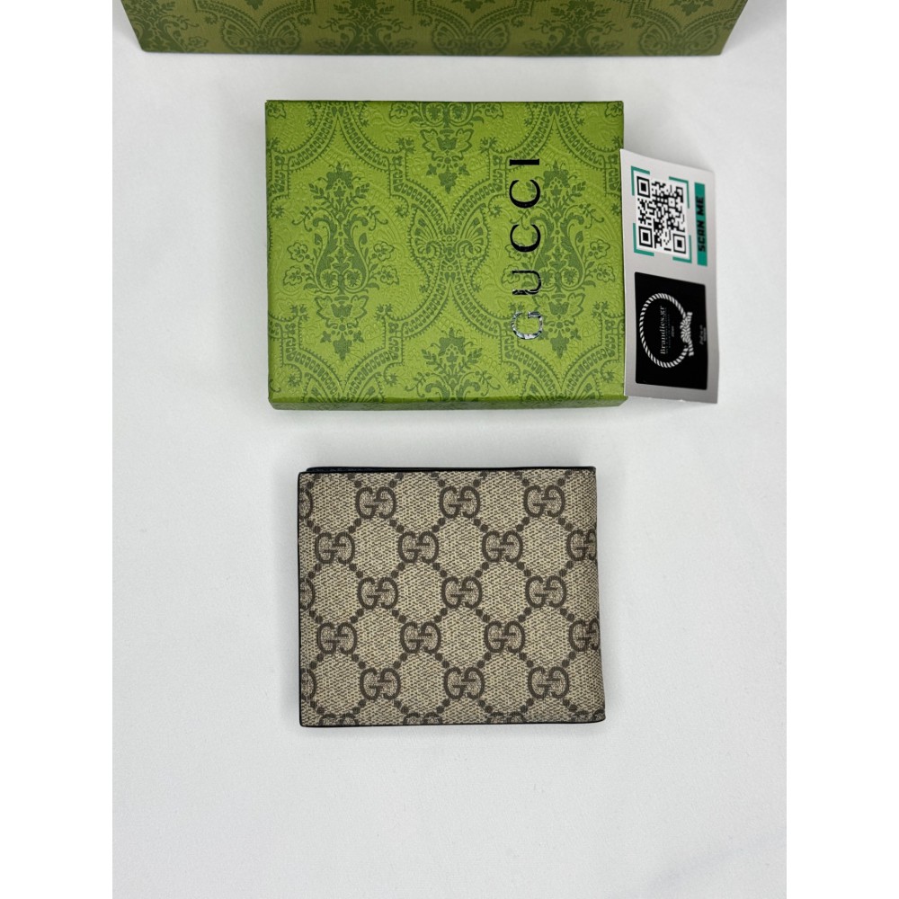 Gucci GG leather bifold wallet blue 11x9cm Accesories