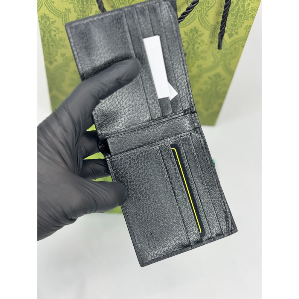 Gucci GG leather bifold wallet canvas 11x9cm Accesories