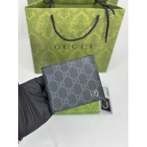 Gucci GG leather bifold wallet canvas 11x9cm Accesories
