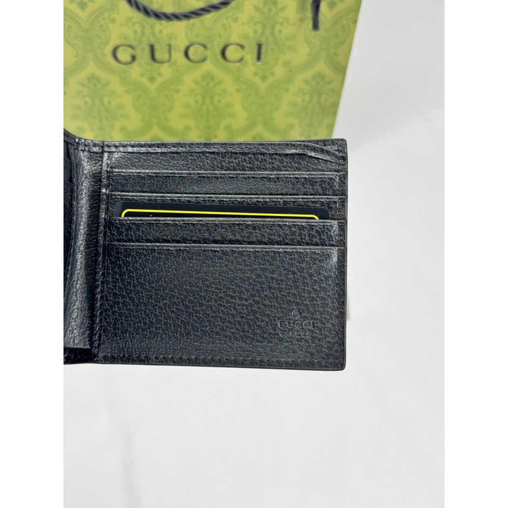 Gucci GG leather bifold wallet canvas 11x9cm Accesories