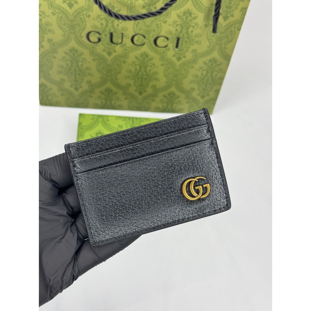 Gucci cardholder 10x7cm black leather 