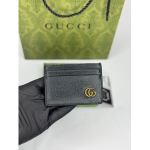 Gucci cardholder 10x7cm black leather 
