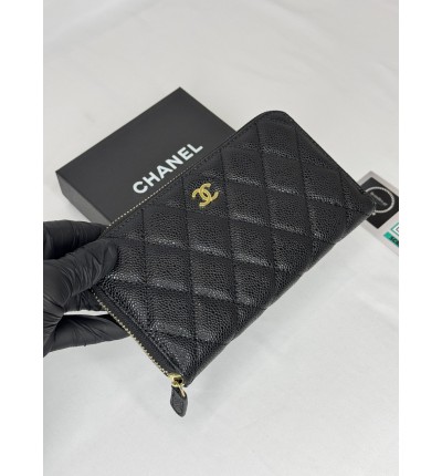 Chanel ZIPPY wallet 19x10cm leather 100% GOLD ACCESSORY