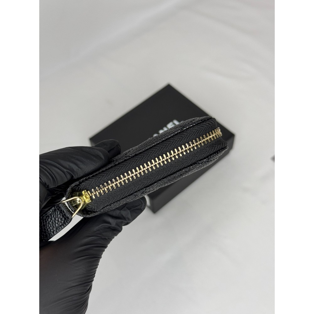 Chanel ZIPPY wallet 19x10cm leather 100% GOLD ACCESSORY Accesories