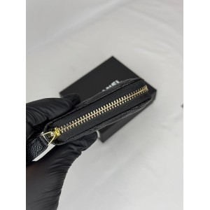 Chanel ZIPPY wallet 19x10cm leather 100% GOLD ACCESSORY Accesories