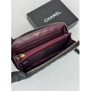 Chanel ZIPPY wallet 19x10cm leather 100% GOLD ACCESSORY Accesories