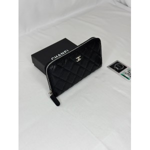 Chanel ZIPPY wallet 19x10cm leather 100% SILVER ACCESSORY Accesories