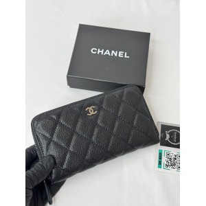 Chanel ZIPPY wallet 19x10cm leather 100% SILVER ACCESSORY Accesories