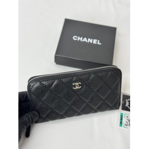 Chanel ZIPPY wallet 19x10cm leather 100% SILVER ACCESSORY Accesories