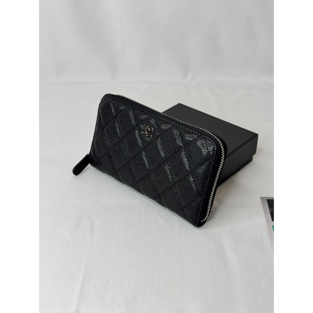 Chanel ZIPPY wallet 19x10cm leather 100% SILVER ACCESSORY Accesories