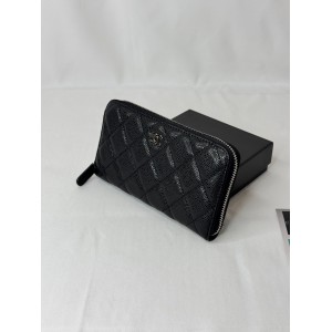 Chanel ZIPPY wallet 19x10cm leather 100% SILVER ACCESSORY Accesories