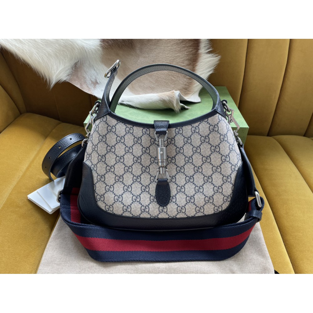 GUCCI Jackie 1961 Shoulder Bag Black/Beige 678843 Bags