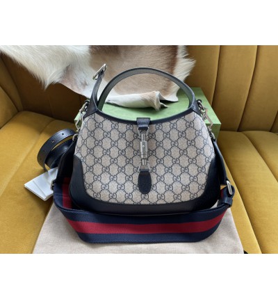 GUCCI Jackie 1961 Shoulder Bag Black/Beige 678843