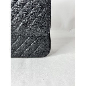 Chanel classic flap bag grained leather chevron Bags