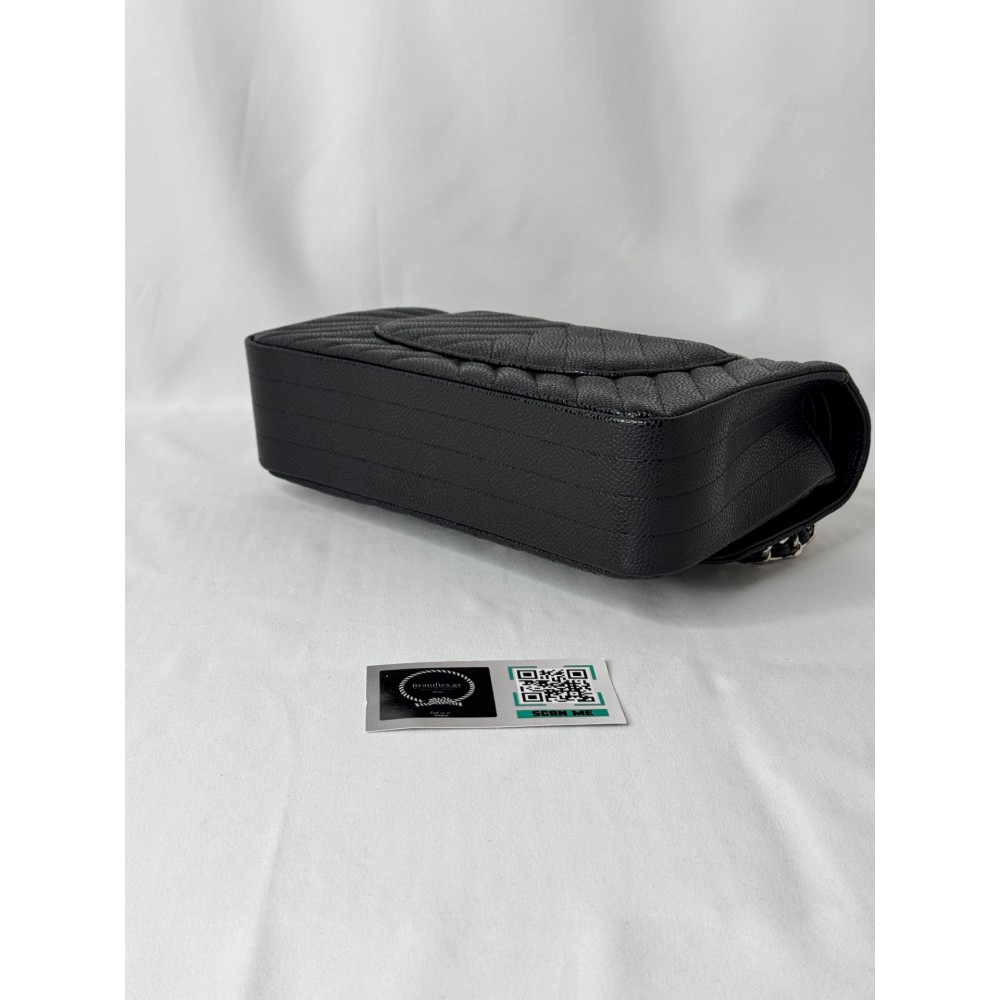 Chanel classic flap bag grained leather chevron Bags