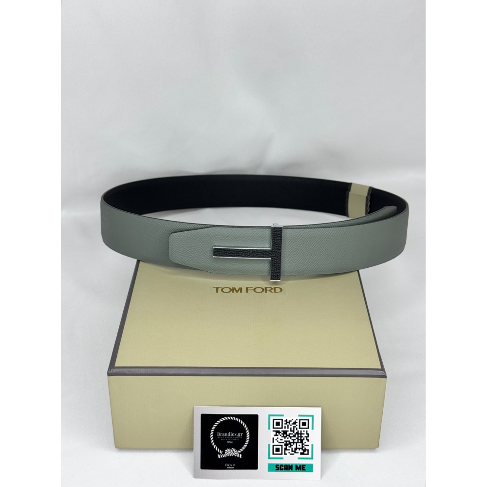 TOM FORD grey - black reversible belt 4cm Accesories
