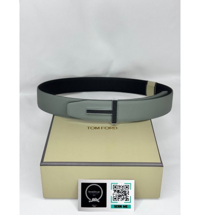 TOM FORD grey - black reversible belt 4cm