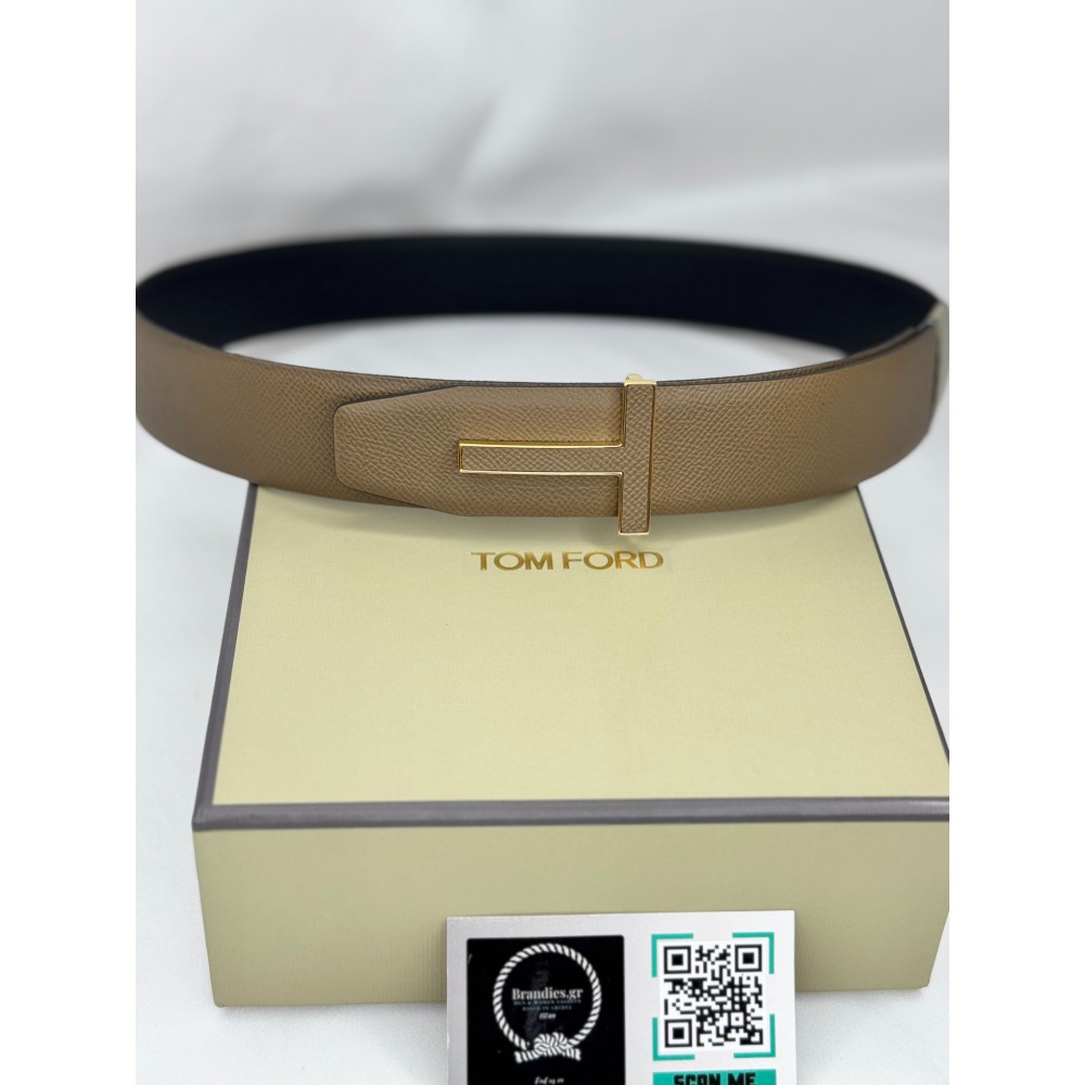 TOM FORD beige - black reversible belt 4cm Accesories