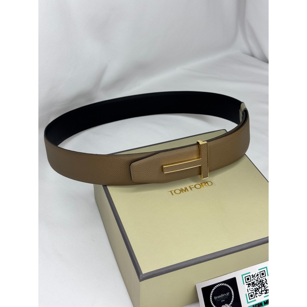 TOM FORD beige - black reversible belt 4cm Accesories