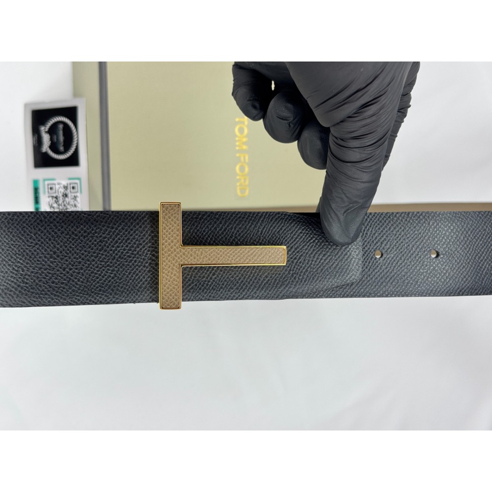 TOM FORD beige - black reversible belt 4cm Accesories