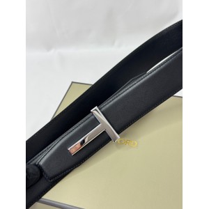 TOM FORD black silver-tone buckle belt 4cm Accesories