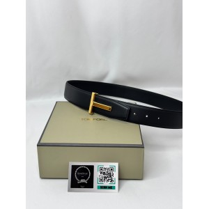 TOM FORD black gold-tone buckle belt 4cm Accesories