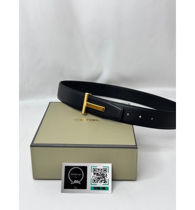 TOM FORD black gold-tone buckle belt 4cm