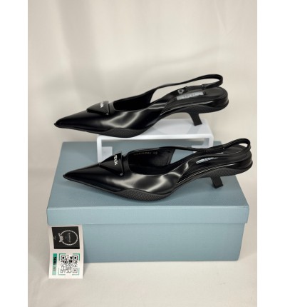 Prada brushed leather slingback pumps 3cm